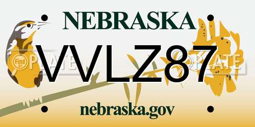 VVLZ87 Nebraska License Plate