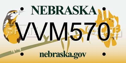 VVM570 Nebraska License Plate
