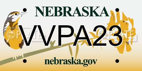 VVPA23 Nebraska License Plate
