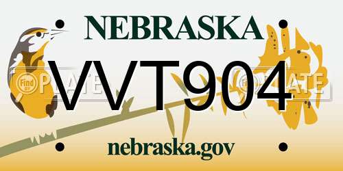 VVT904 Nebraska License Plate