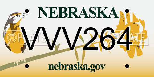 VVV264 Nebraska License Plate
