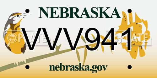 VVV941 Nebraska License Plate