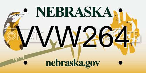 VVW264 Nebraska License Plate