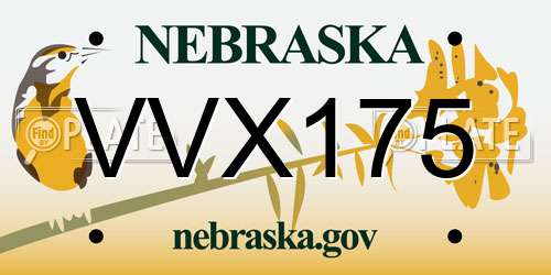 VVX175 Nebraska License Plate