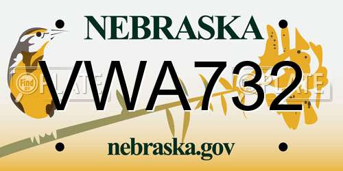 VWA732 Nebraska License Plate