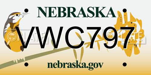 VWC797 Nebraska License Plate