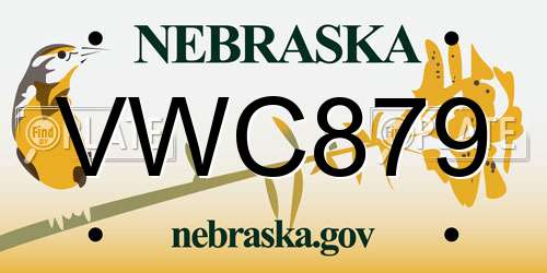 VWC879 Nebraska License Plate
