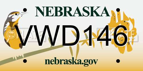 VWD146 Nebraska License Plate