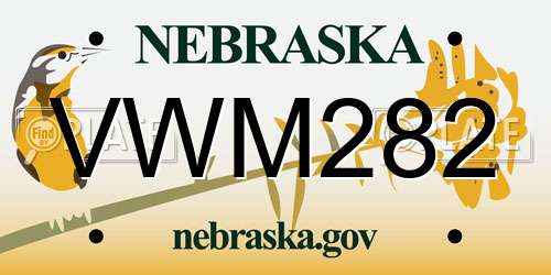 VWM282 Nebraska License Plate