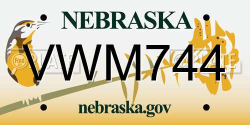 VWM744 Nebraska License Plate