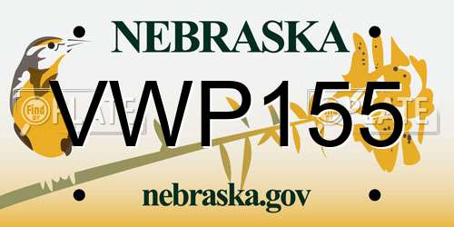 VWP155 Nebraska License Plate