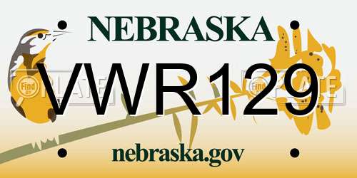 VWR129 Nebraska License Plate