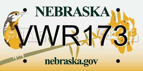 VWR173 Nebraska License Plate