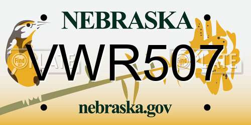 VWR507 Nebraska License Plate