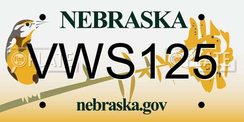 VWS125 Nebraska License Plate