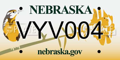 VYV004 Nebraska License Plate