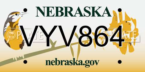 VYV864 Nebraska License Plate