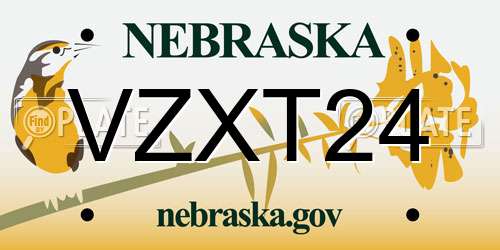 VZXT24 Nebraska License Plate