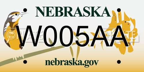 W005AA Nebraska License Plate