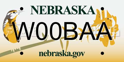 W00BAA Nebraska License Plate