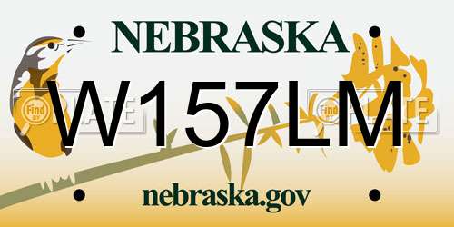 W157LM Nebraska License Plate