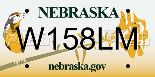 W158LM Nebraska License Plate