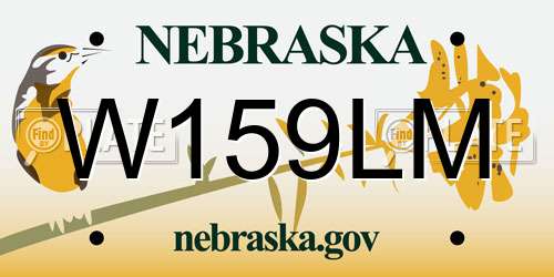 W159LM Nebraska License Plate