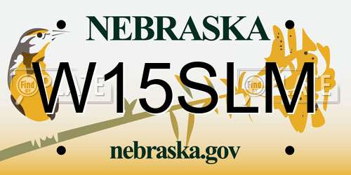 W15SLM Nebraska License Plate
