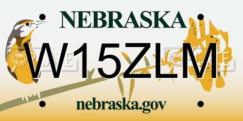 W15ZLM Nebraska License Plate