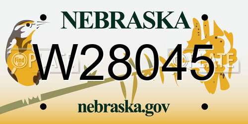 W28045 Nebraska License Plate