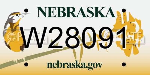 W28091 Nebraska License Plate