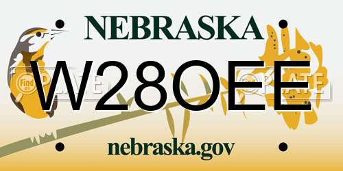 W28OEE Nebraska License Plate