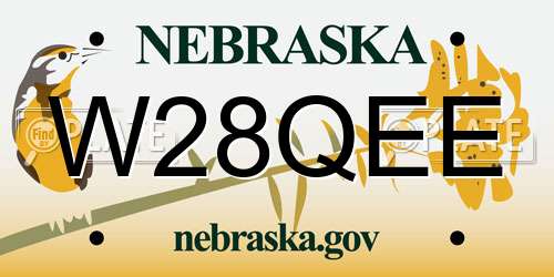 W28QEE Nebraska License Plate