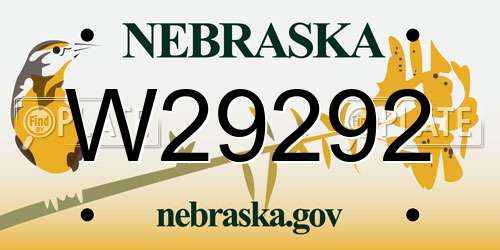 W29292 Nebraska License Plate