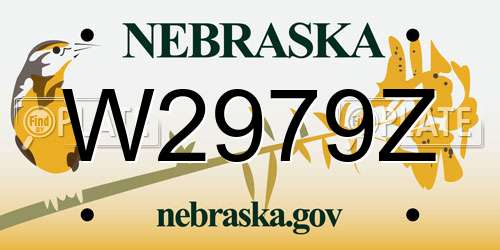 W2979Z Nebraska License Plate