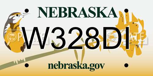 W328DI Nebraska License Plate