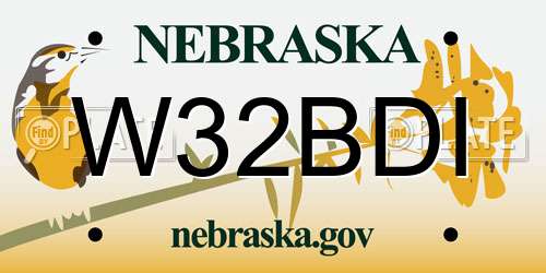 W32BDI Nebraska License Plate