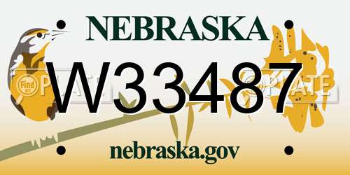 W33487 Nebraska License Plate