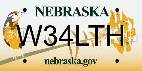 W34LTH Nebraska License Plate