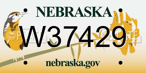 W37429 Nebraska License Plate