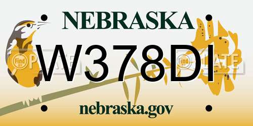 W378DI Nebraska License Plate