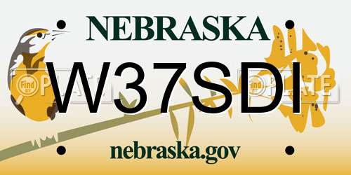 W37SDI Nebraska License Plate