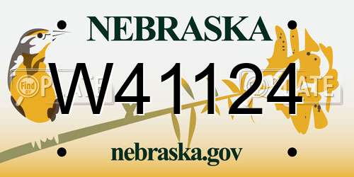 W41124 Nebraska License Plate