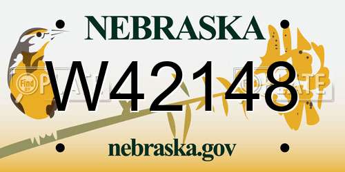W42148 Nebraska License Plate
