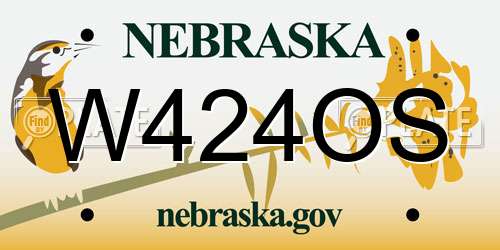 W424OS Nebraska License Plate