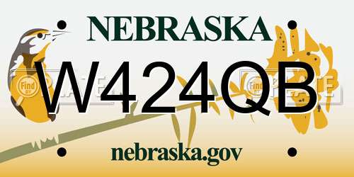 W424QB Nebraska License Plate