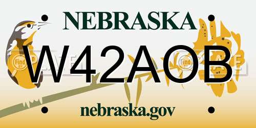 W42AOB Nebraska License Plate