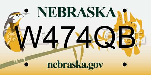 W474QB Nebraska License Plate