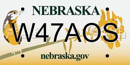 W47AOS Nebraska License Plate