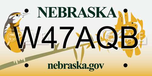W47AQB Nebraska License Plate